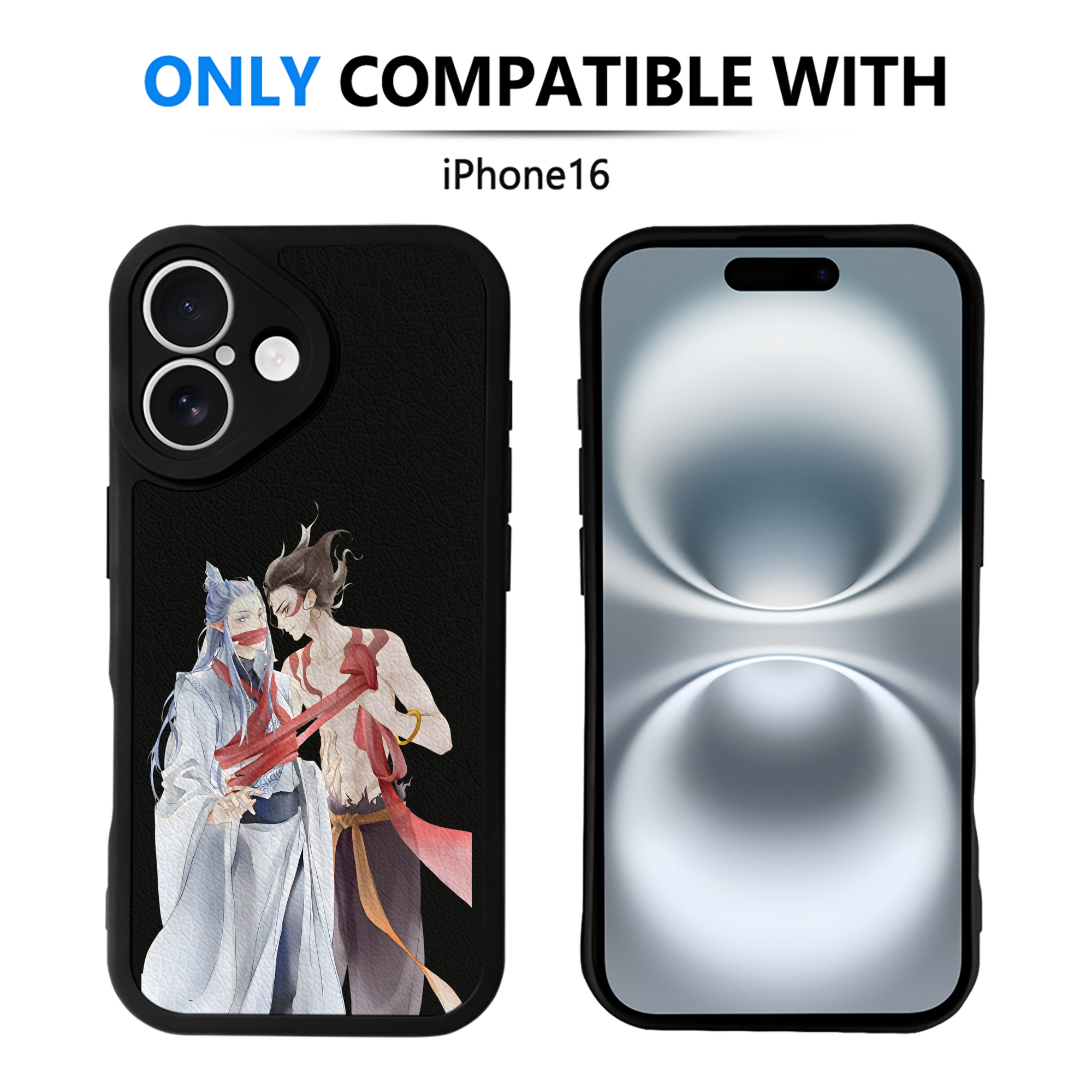 （画像用） Ne Zha 2 ナタ 魔童の大暴れ 【iPhone 16シリーズ対応】シリコンスマホケース（レザー調） 材質：シリコン
